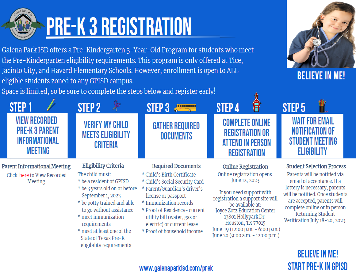 PreK 3 Registration